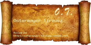 Ostermayer Tirzusz névjegykártya